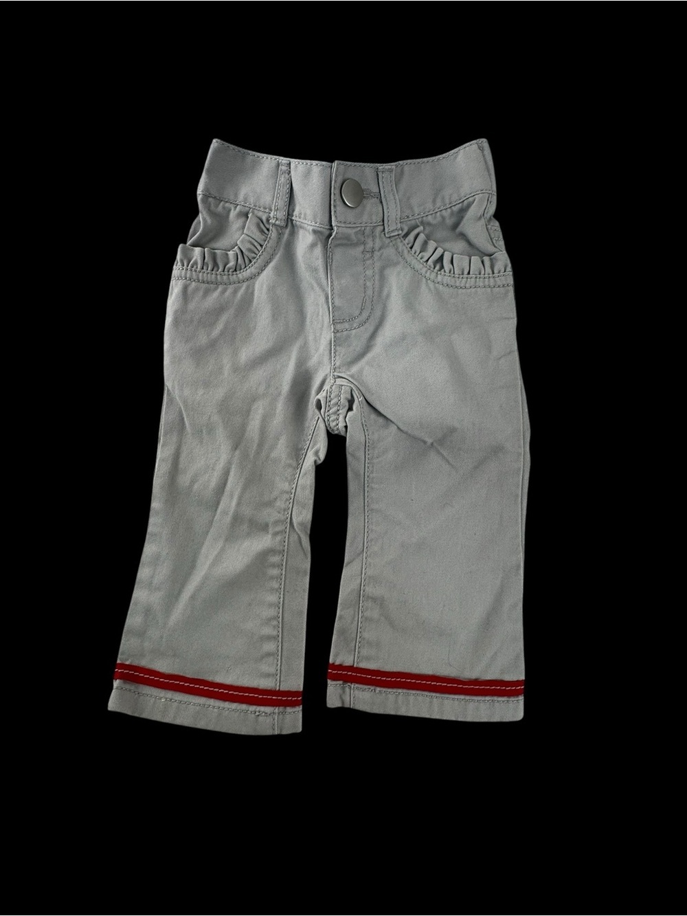 Gymboree Light Gray Pants with Red Trim